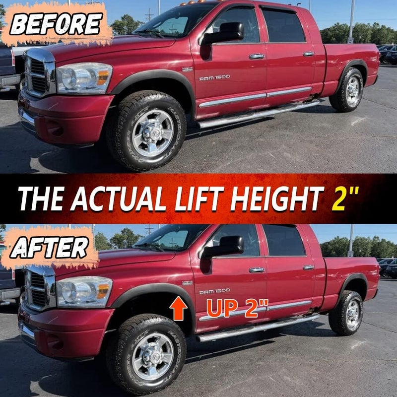 Lifronkit 2" Front Leveling Lift kit for Dodge Ram 1500 2006-2024 4WD, Raise 2 Inch Front Strut Spacers Compatible with Dodge Ram Suspension Lift Kits 2006-2023 Black Anodized(new version) - Image 5